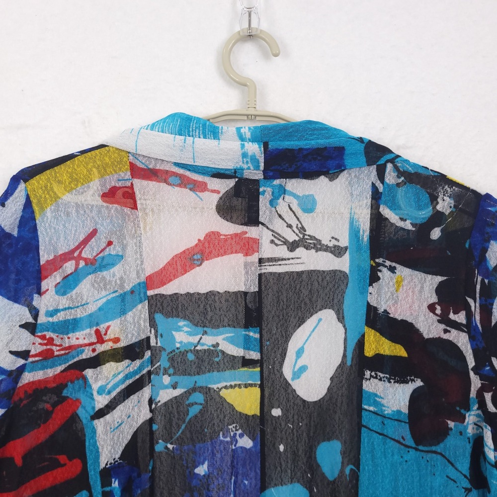 Step In Style Lightweight Cardigan XL Abstract Artsy Grunge Sheer Maximalist - Picture 16 of 16